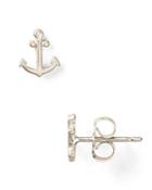 Dogeared Little Things Mini Silver Anchor Earrings