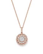 Diamond Flower Burst Pendant Necklace In 14k Rose Gold, .90 Ct. T.w. - 100% Exclusive