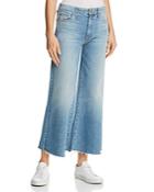 Mother Roller Crop Fray Wide-leg Jeans In Ready To Roll