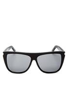 Saint Laurent Mirrored Flat Top Sunglasses, 59mm