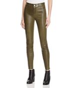 Paige Hoxton Stretch Leather Pants In Army