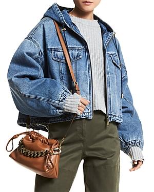 Michael Michael Kors Denim Hooded Bomber Jacket