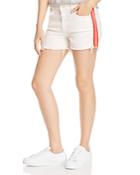 Mother The Sinner Frayed Denim Shorts In Whipping The Cream Pink Racer