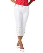 Liverpool Abby Button Hem Cropped Skinny Jeans In Bright White