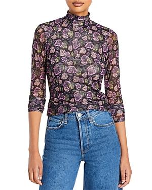 Cinq A Sept Ivy Shirred Turtleneck Top