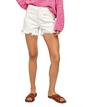 Free People Makai Cutoff Denim Shorts In Bright White