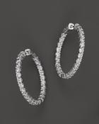 Diamond Inside-out Hoop Earrings In 14k White Gold, 4.0 Ct. T.w.