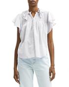 7 For All Mankind Peter Pan Ruffled Blouse