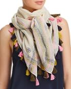 Tory Burch Embroidered Oversized Square Scarf