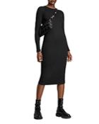 Allsaints Molly Ribbed Open Back Dress