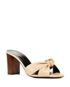 Saint Laurent Women's Bianca 75 Knotted Leather Mid Heel Sandals