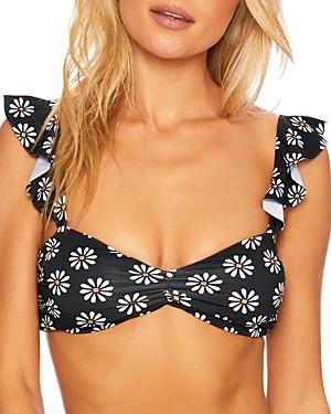 Beach Riot Poppy Printed Ruffled Bikini Top