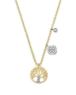 Meira T 14k White And Yellow Gold Diamond Tree Of Life Pendant Necklace, 16