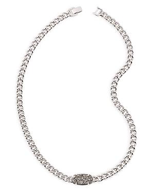 Kendra Scott Elisa Drusy Stone Chain Link Collar Necklace In Rhodium Plated, 17