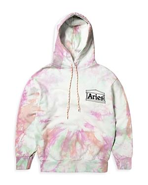 Aries Temple Cotton Logo Print Tie Dyed Regular Fit Hoodie
