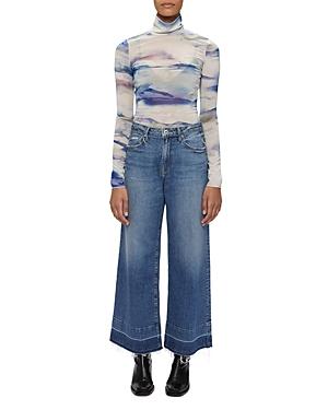 Jonathan Simkhai Charli Watercolor Print Turtleneck Top