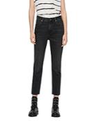 Allsaints Brooke High-rise Cropped Straight-leg Jeans In Washed Black