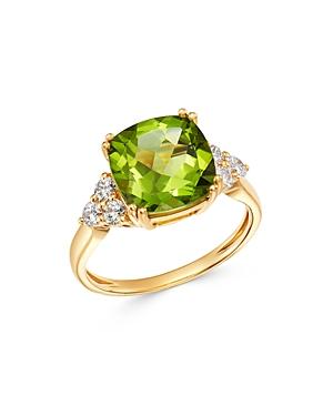 Bloomingdale's Peridot & Diamond Classic Ring In 14k Yellow Gold - 100% Exclusive