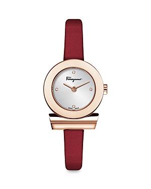Ferragamo Silver Dial Red Strap Watch, 22.5mm (63% Off) Comparable Value $1095