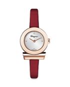 Ferragamo Silver Dial Red Strap Watch, 22.5mm (63% Off) Comparable Value $1095