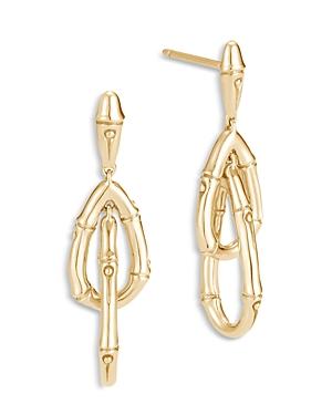 John Hardy 18k Yellow Gold Bamboo Interlocking Loop Drop Earrings