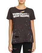 Chaser Distressed Paint-splatter Graphic Tee