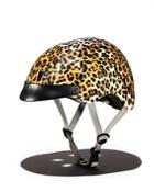 Sawako Cheetah Print Faux Leather Helmet