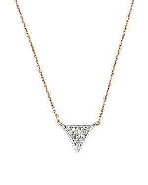Dana Rebecca Designs 14k Rose Gold Emily Sarah Triangle Necklace With Diamonds, 16