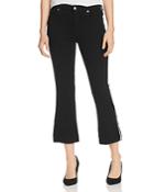 7 For All Mankind High-waist Slim-kick Jeans In Jet Black With White Piping
