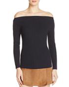 Theory Sandora Off-the-shoulder Ribbed Sweater