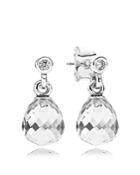 Pandora Earrings - Sterling Silver & Cubic Zirconia Geometric Drops