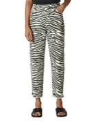 Whistles High-rise Cropped Barrel Jeans In Zebra Print