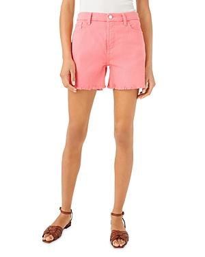 Jen 7 Frayed Hem Skinny Jean Shorts In Azalea Pink