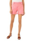 Jen 7 Frayed Hem Skinny Jean Shorts In Azalea Pink