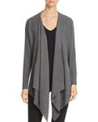 Eileen Fisher Angle Front Ribbed Wool Cardigan