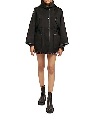 Maje Faux Leather Trim Jacket