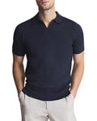 Reiss Duchie Open Collar Merino Wool Polo Shirt