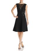 Tadashi Shoji Lace & Sequined Pintuck Fit-and-flare Dress