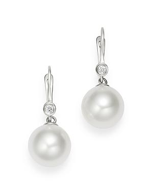 Tara Pearls 14k White Gold Freshwater Pearl & Diamond Drop Earrings