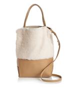 Alice.d Small Leather & Shearling Tote - 100% Exclusive