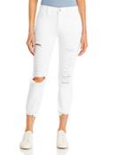 Frame Le High High Rise Ankle Straight-leg Jeans In Blanc
