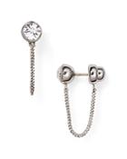 Marc Jacobs Swarovski Crystal Chain Stud Earrings