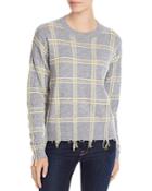 Aqua Cashmere Distressed Plaid Cashmere Sweater - 100% Exclusive