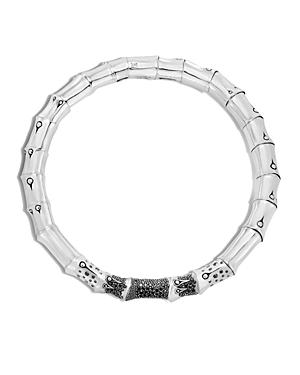 John Hardy Sterling Silver Bamboo Lava Necklace With Black Sapphire, 18