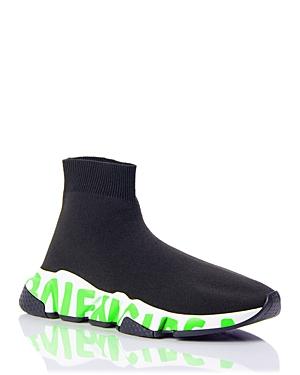 Balenciaga Women's Speed Graffiti Knit High Top Sneaker