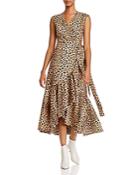Rebecca Taylor Sleeveless Leopard-print Wrap Dress