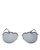 Miu Miu Women's Mirrored Brow Bar Scalloped Aviator Sunglasses, 58mm