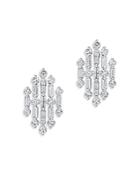 Bloomingdale's Diamond Baguette & Round Cut Statement Stud Earrings In 14k White Gold, 1.0 Ct. T.w. 100% Exclusive