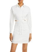 Lucy Paris Cutout Ruched Shirt Dress