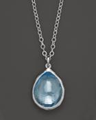 Ippolita Sterling Silver Rock Candy Teardrop Pendant Necklace In Blue Topaz